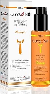 Intimate Wash for Men, Daily Hygiene Wash for Male Genital Area Care, pH Balance for Sensitive Skin with Vitamin E & Sea Buckthorn 3.38 FL Oz 100ML (Orange)
