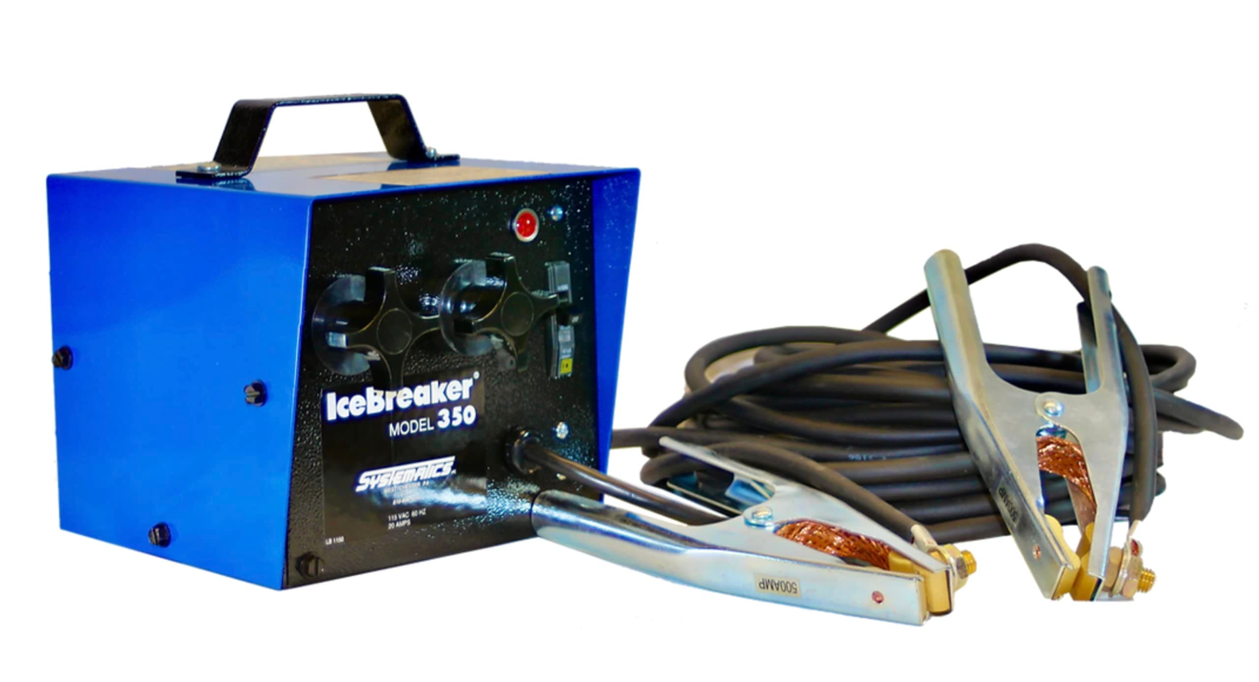 Electric Pipe Thawing Machine - Ice Breaker 350 with 2 20ft Heavy Duty Cables. Thaw 40ft of Inaccessible Frozen Pipes. Fast and Easy Metal Pipe Thawing Equipment.