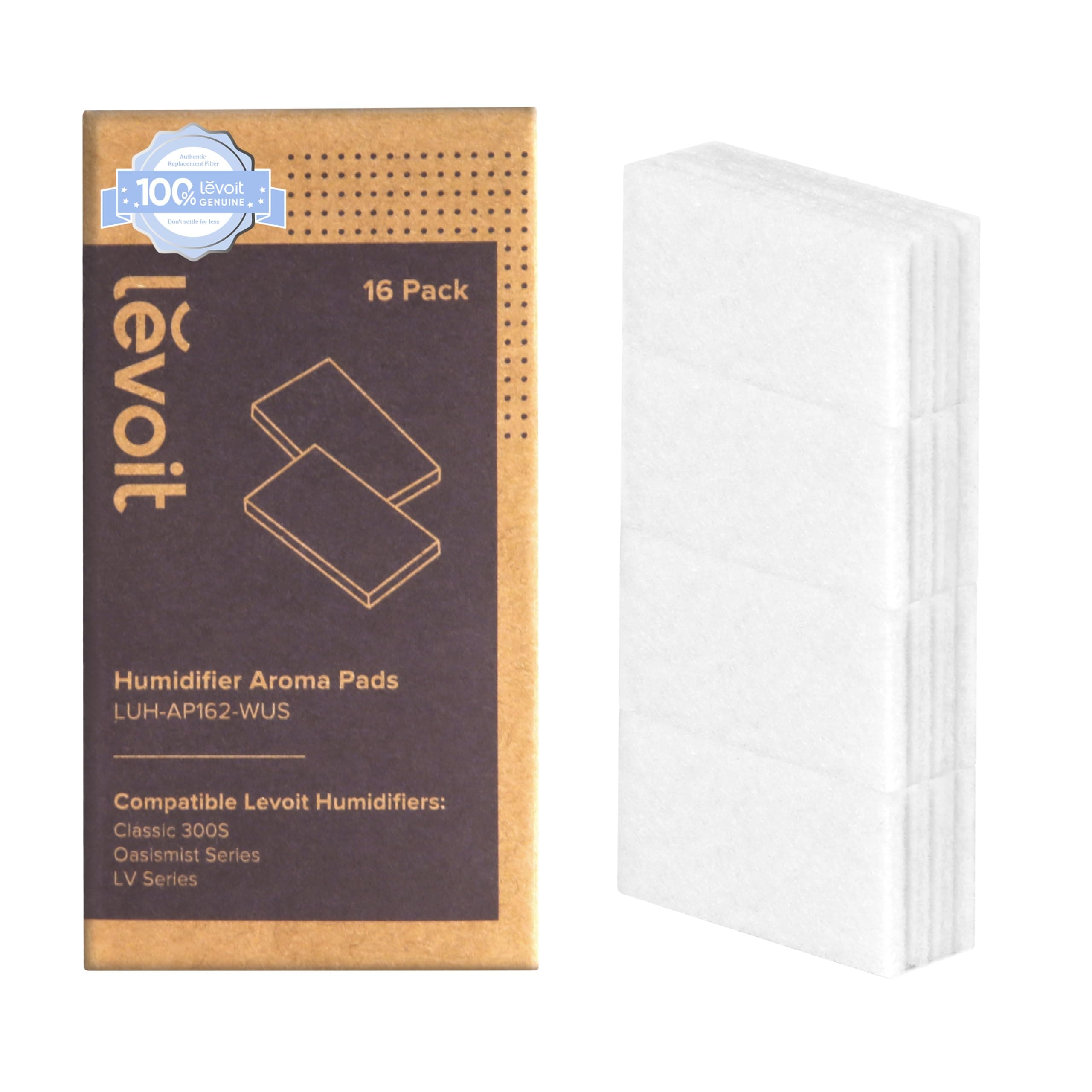 16 Pack Aroma Pads for Humidifier with Essential Oil Diffuser, Make The Fragrance Stronger and Longer Duration, Compatible with Classic300S, OasisMist450S, LV600S, LV600HH, White
