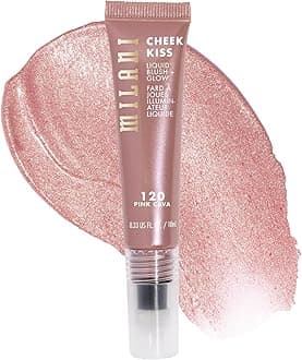 Cheek Kiss Liquid Blush + Glow, Creamy 2-in-1 Blush for Cheeks and Highlighter Makeup for Dewy, Radiant Finish - 120 Pink Cava