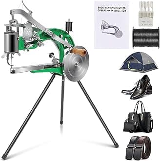 Leather Cobbler Machine Cobbler Sewing Machine, Shoe Repair Machine with Manual Dual Cotton Nylon Line Sewing Machine for Upsolery, Clothes, Zippers and Tents