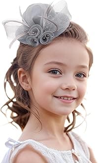 ZinnidayZinniday Mini Derby Fascinators Hat - 1920s Vintage Small Grey Kentucky Hats for Women High Tea Party Attire Accessories, 2025 Tiny Elegant Church Derby Fascinator for Ladies Women Girls