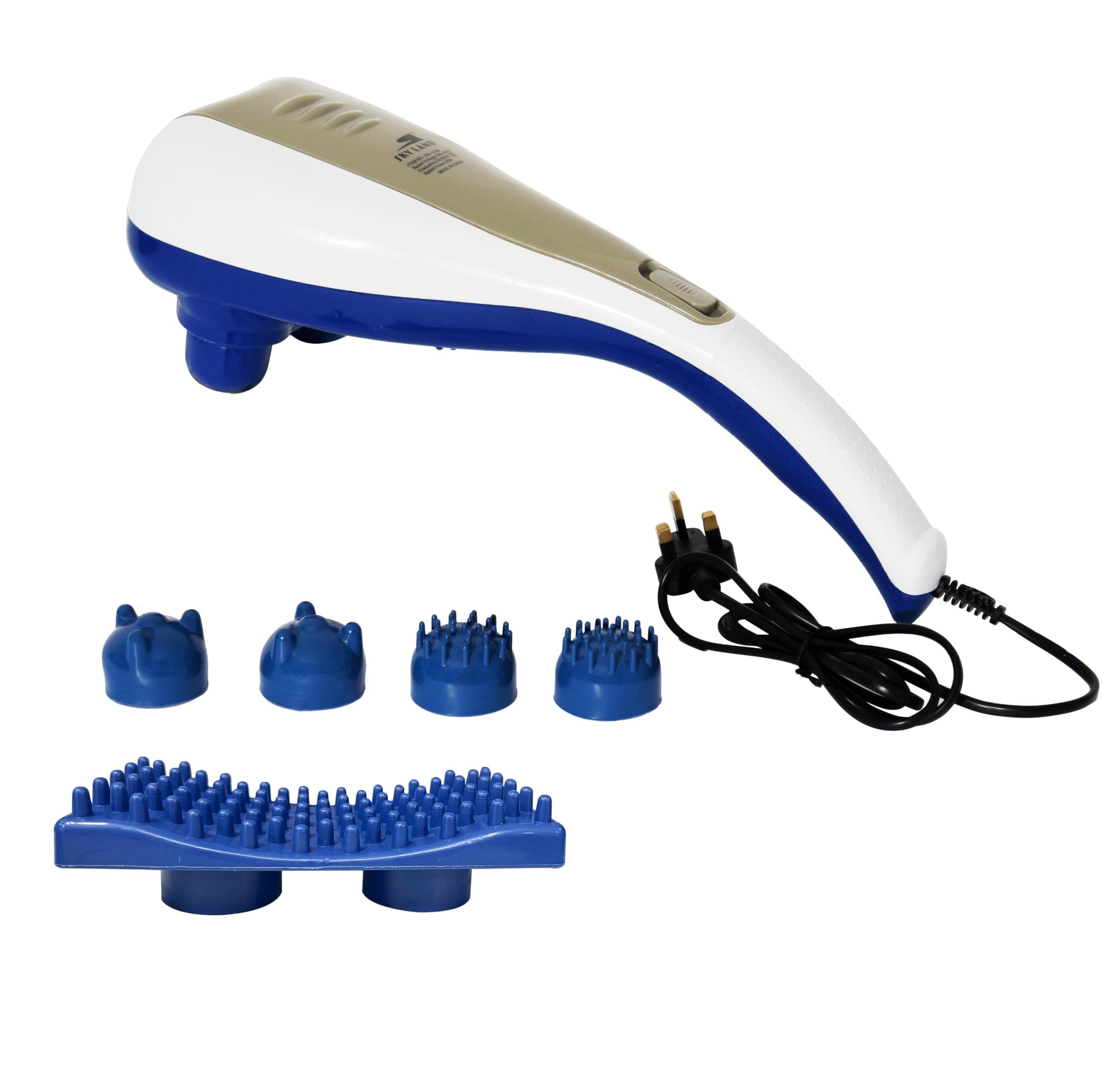 Powerful Handheld Massager Neck Back Massager Deep Tissue Percussion Massage for Shoulder, Leg, Foot, Muscles, Electric Double Head Full Body Massagers, EM-4138