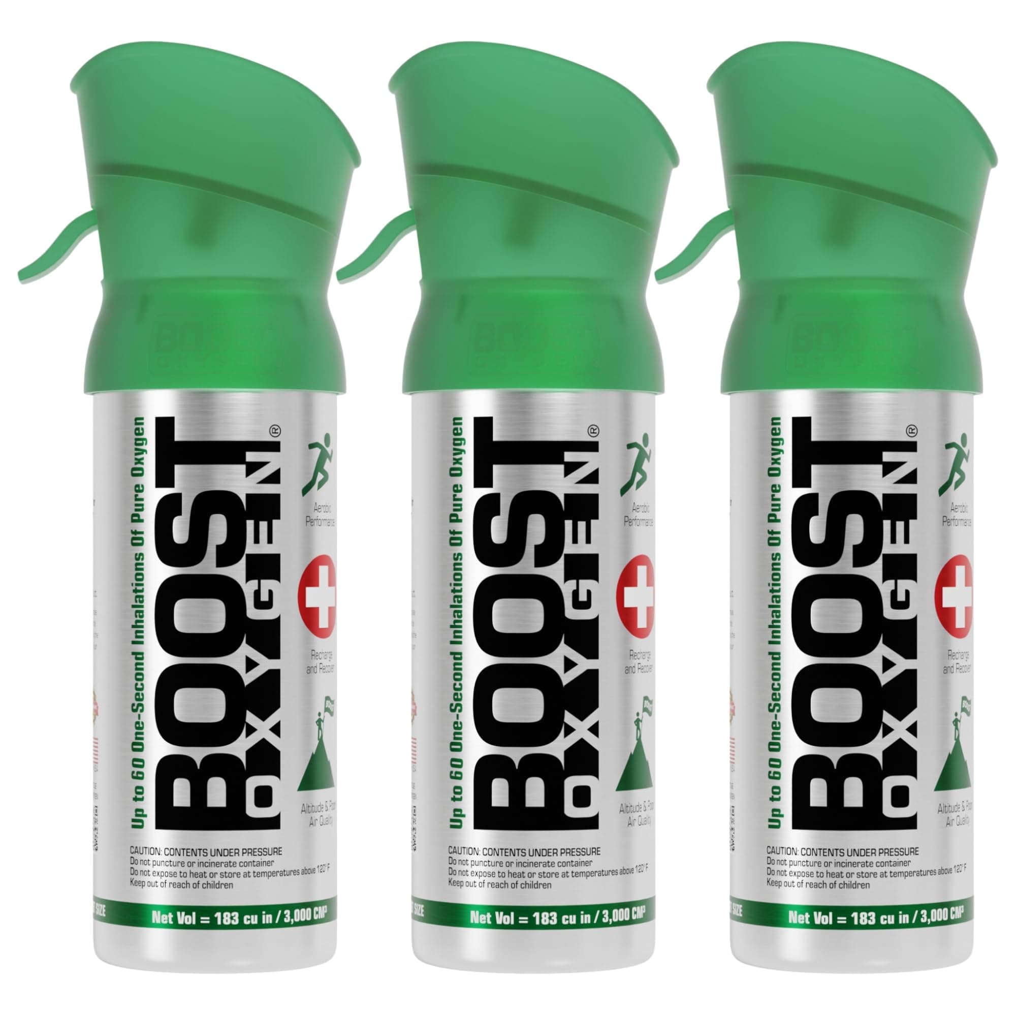 Boost Oxygen Pocket Size Natural 3L Canister | Respiratory Support for Aerobic Recovery, Altitude, Performance & Health (3 Pack)