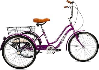 Hauler Adult Tricycle - 24/26 Inch - Steel Frame, Removable Rear Basket With Wheels, Alloy Rims, Parking Brake, Saddle with Springs, Vintage Design, Perfect for Shopping