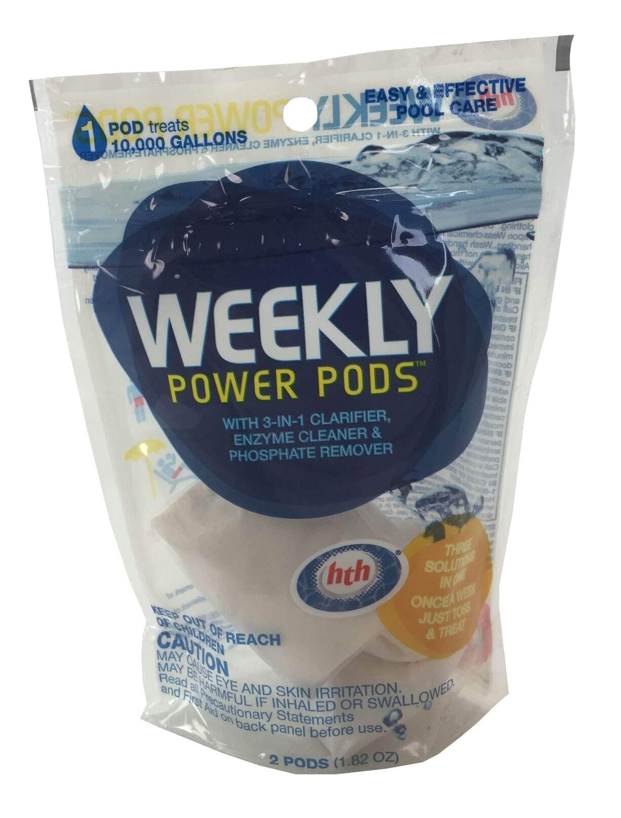 HTH 04111 Swimming Pool Power Pods 3-In-1 Clarifier, Enzymes, Phosphate Remover