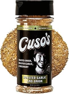 Cuso's Great Tasting Roasted Garlic & Onion BBQ Seasoning Rub - Contains All Natural Ingredients - Spices & Rubs for Grill, & Marinade - Garlic and Onion Powder Blend - 1 Count BBQ Rub Seasoning