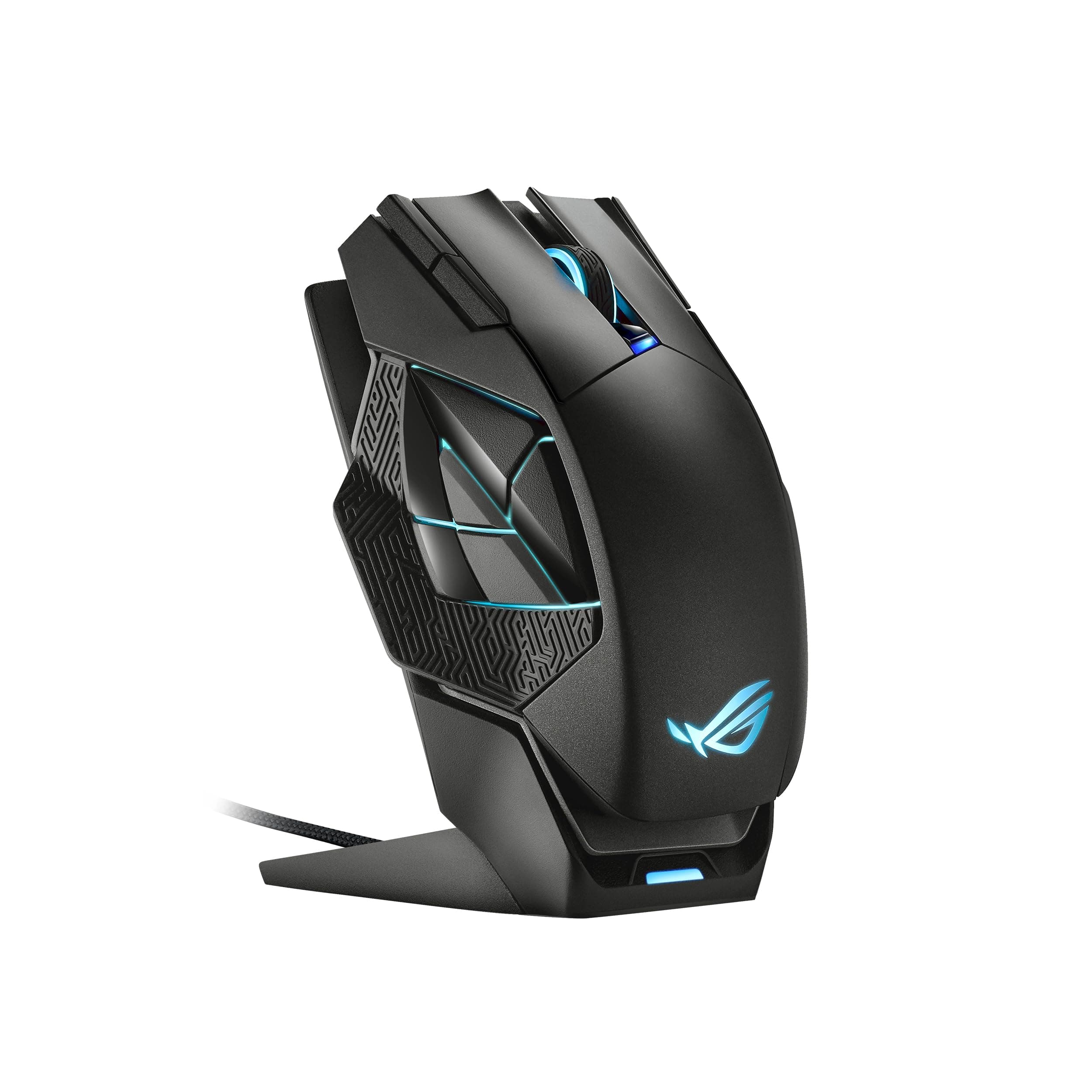 ROG Spatha X Wireless Gaming Mouse (Magnetic Charging Stand, 12 Programmable Buttons, 19,000 DPI, Push-Fit Hot Swap Switch Sockets, ROG Micro Switches, ROG Paracord and Aura RGB Lighting)