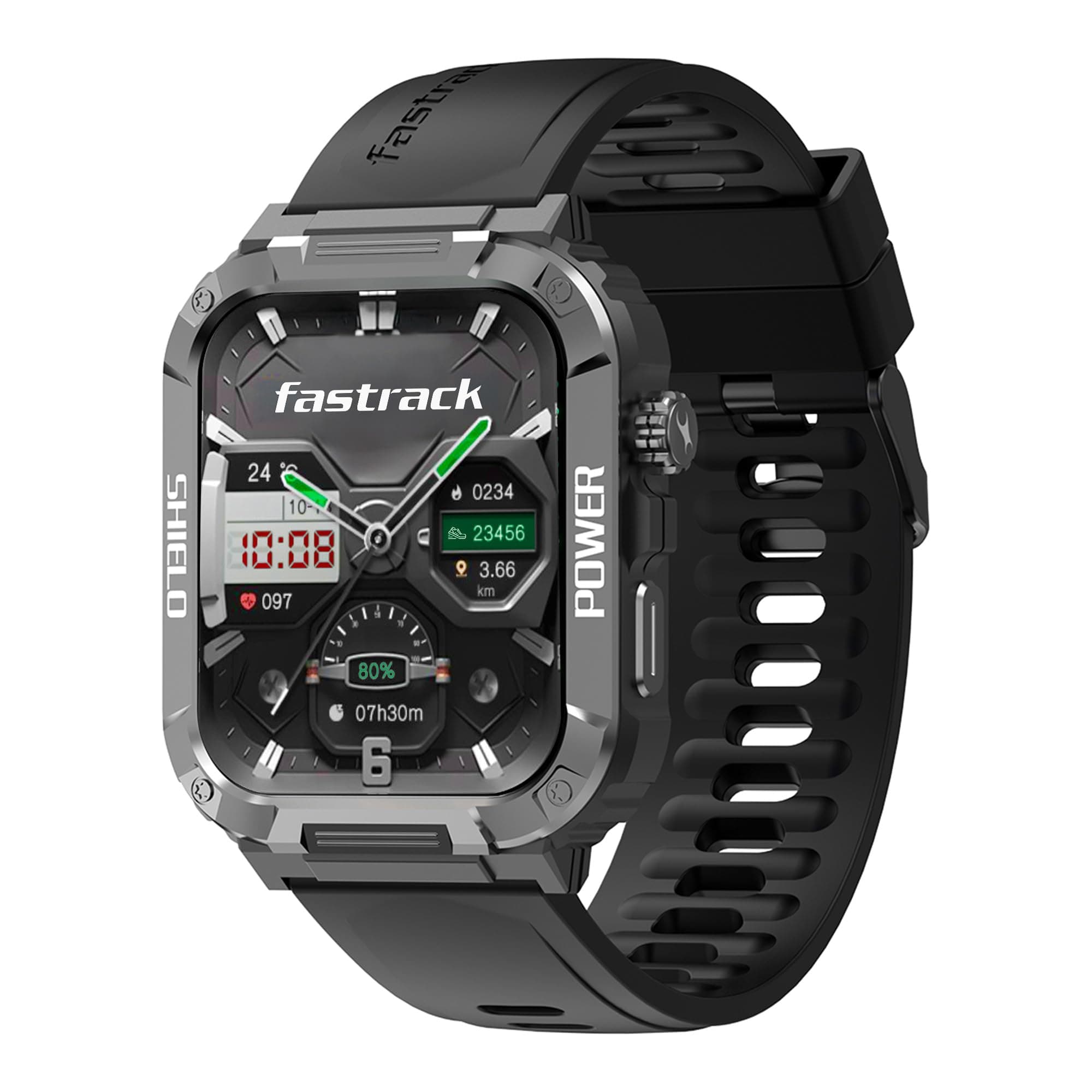 Fastrack Limitless Valor Smart Watch with 1.91" Ultra HD Display, Bluetooth Calling, SpO2, 100+ Sports Modes,Working Crown, Heart Rate & IP68 – Smartwatch for Man & Women Latest, 7-Day Battery (Black)