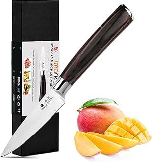 Paring Knife - Paring Knives, 3.5 Inch Small Kitchen Knifes - Japanese High Carbon Stainless Steel Fruit Knife, Ergonomic Pakkawood Handle, Ultra Sharp Blade, Unique Gifts for Men and Women