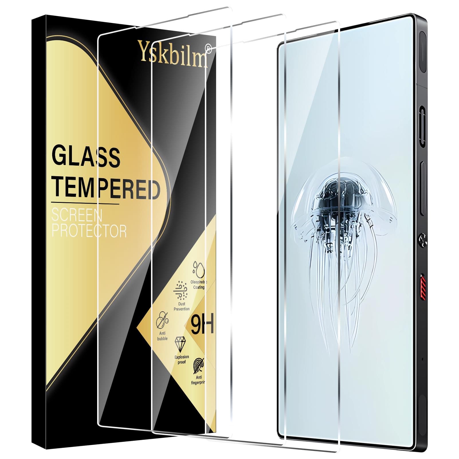 (3 Pack) for ZTE Nubia Red Magic 10 Pro/10 Pro+/10 Air/10S Pro/10S Pro+ Screen Protector,Tempered Glass flim,9H Hardness,Anti-Scratch, Case Friendly, Bubble Free,HD Clear