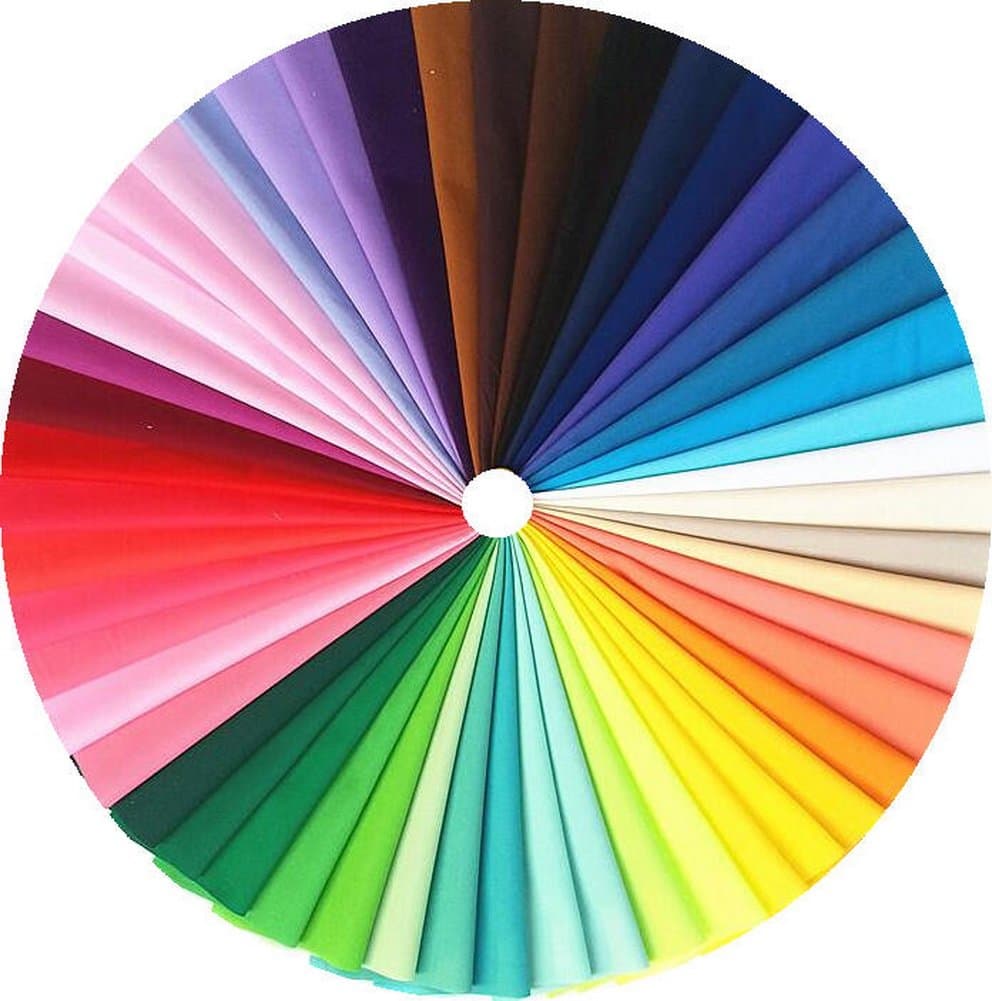 Grannycrafts 50pcs 20x30cm Polyester Cotton Blended Printed Craft Fabric Bundle Squares Patchwork Lint Print Cloth Fabric Tissue DIY Sewing Scrapbooking Quilting Solid Colors