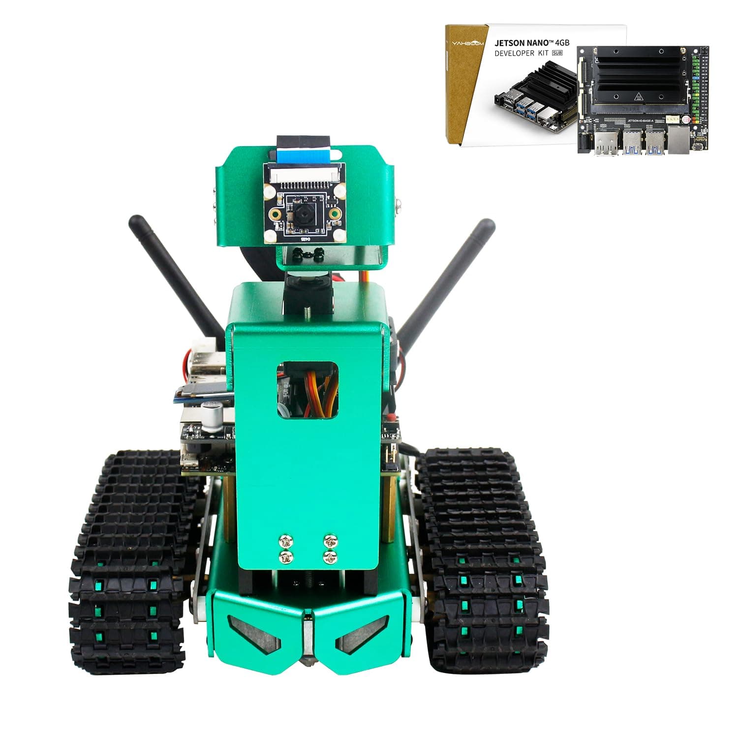 Jetson Nano Robot Development Kit AI Smart Robot Adult Camera Programmable Electronics Project for 4GB Self-Driving Object Tracking Facial Color Recognition (With Jetson Nano B01)