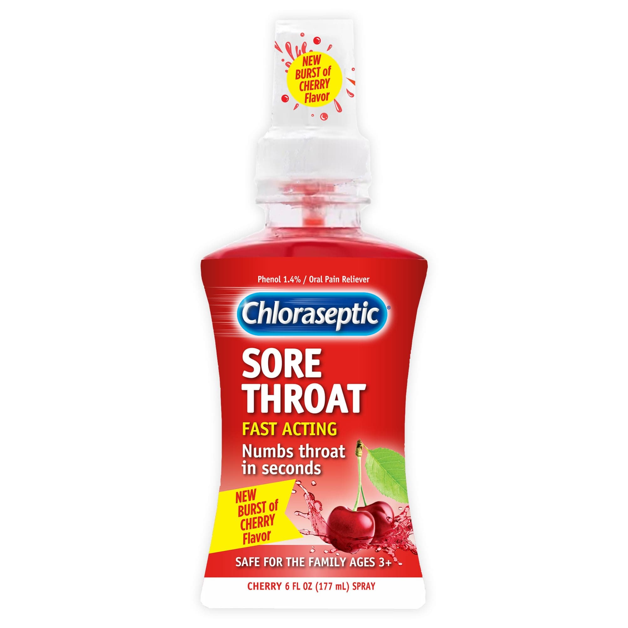 Sore Throat Spray, Cherry Flavor, 6 fl oz