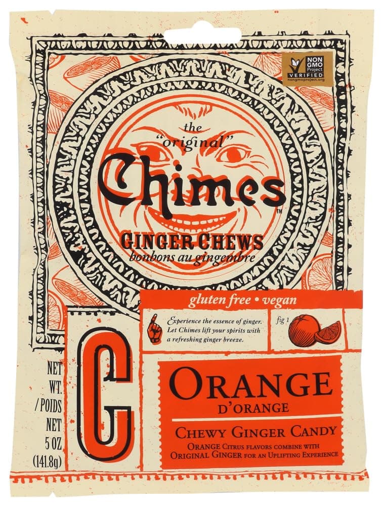 All Natural Orange Ginger Chews - 5 oz Bag