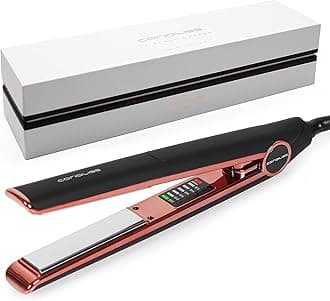 C1 Hair Straightener for Women Professional Titanium Plates Flat Iron (Black Soft Touch Copper)