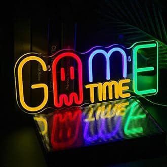 Game Time Neon Sign Game Room Wall Decor Dimmable Led Gamer Neon Light Teen Kids Bedroom Gifts for Christmas Gifts