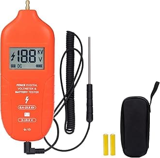 - Electric Fence Tester Fault Finder Digital Electric Fence Voltage Tester Max 19.9kv, Fence Voltage Tester with Large LCD Display, Grounding & 1.5V Battery Included