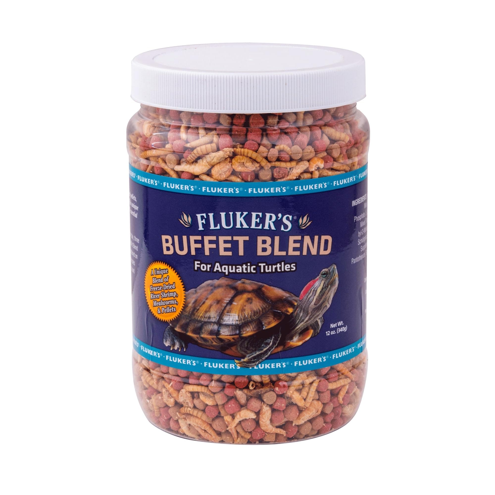 Fluker's Flukers 70131 Buffet Blend Aquatic Formula Turtle Food, 12oz
