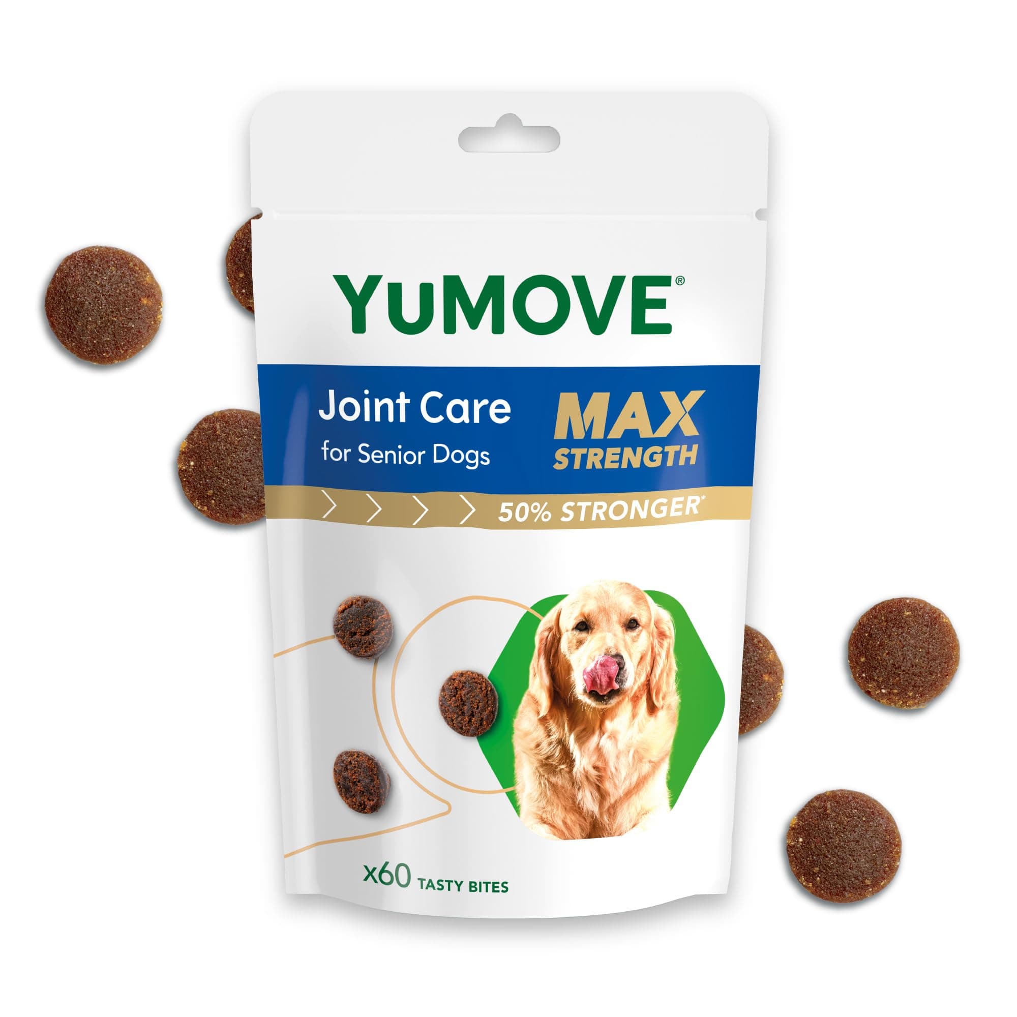 Max Strength Joint Supplement for Senior Dogs, Essential Dog Hip and Joint Aid with Glucosamine, Chondroitin, Green Lipped Mussel, Aged 8+, 60 Chews