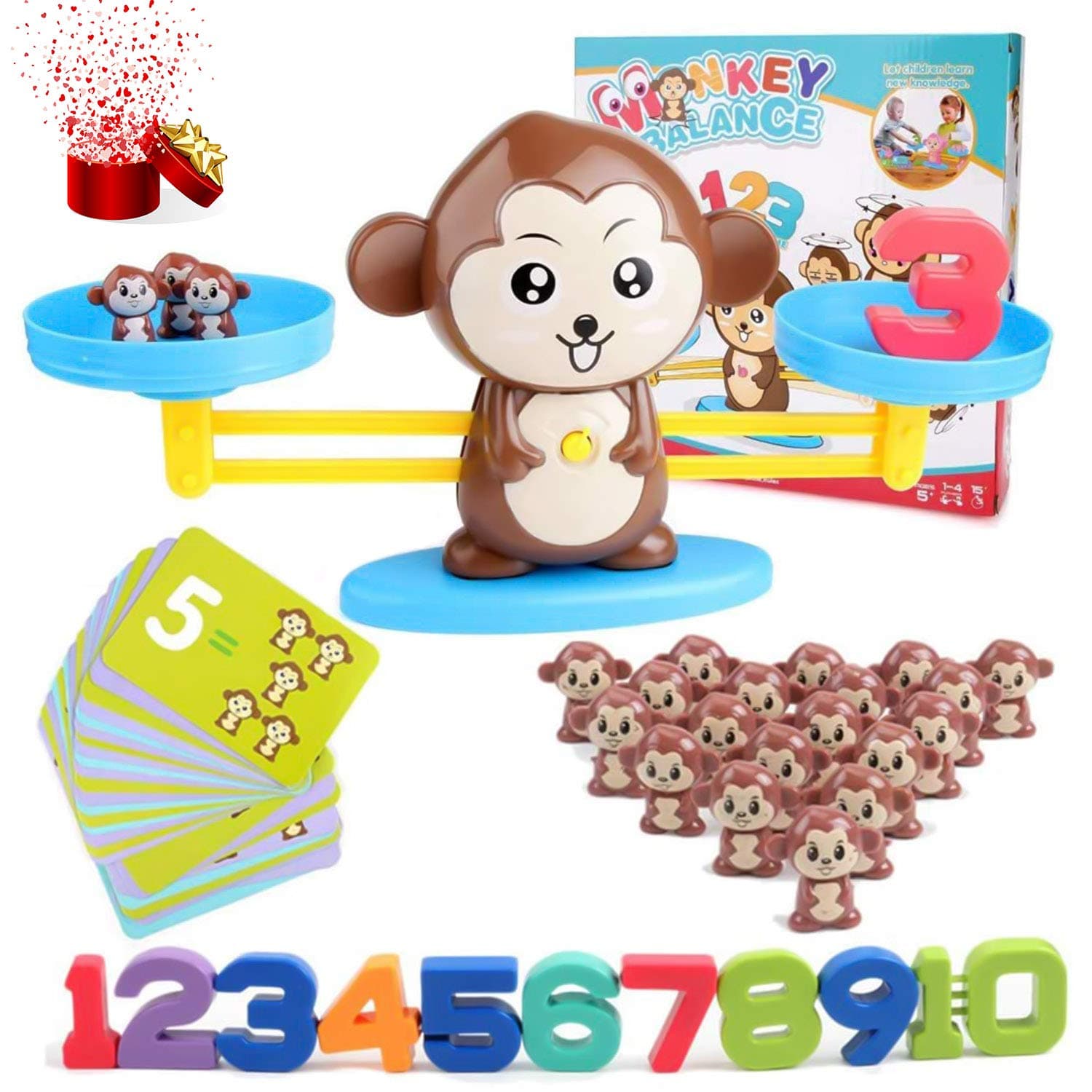 Math Game, Balance Scale Toy Monkey Balance Montessori Math Game Fun Learning Balance Scale Mathematical Addition And Subtraction Math Scales Toys