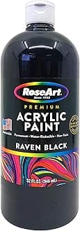 RoseArt Acrylic Paint Raven Black 32oz Bottle, Acrylic Paint for School Projects, Arts & Crafts, Drawing & Painting