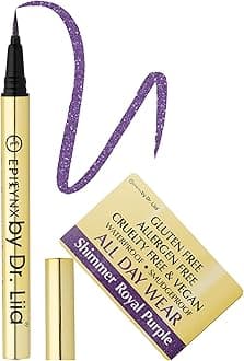 EPILYNX Waterproof Eyeliner - Smudge-Proof Liquid Eyeliner Pen with Precision Tip for Smooth, Long-Lasting Application - Vegan, Hypoallergenic & Gluten-Free Eye Liner - 2mL Shimmer Royal Purple
