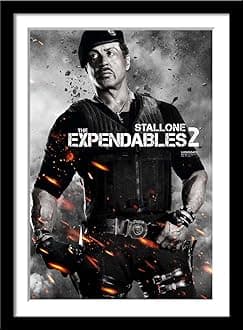 Tallenge - The Expendables 2 - Sylvester Stallone - Hollywood Action Movie Poster? - Large Poster Framed (Paper,18x24? inches, Multicolour)