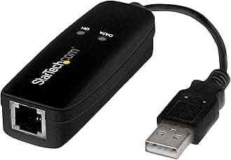 StarTech.com USB 2.0 Fax Modem - 56K External Hardware Dial Up V.92 Modem/Dongle/Adapter - Computer/Laptop Fax Modem - USB to Telephone Jack - USB Data Modem - Network Fax/CMR/POS, TAA (USB56KEMH2)