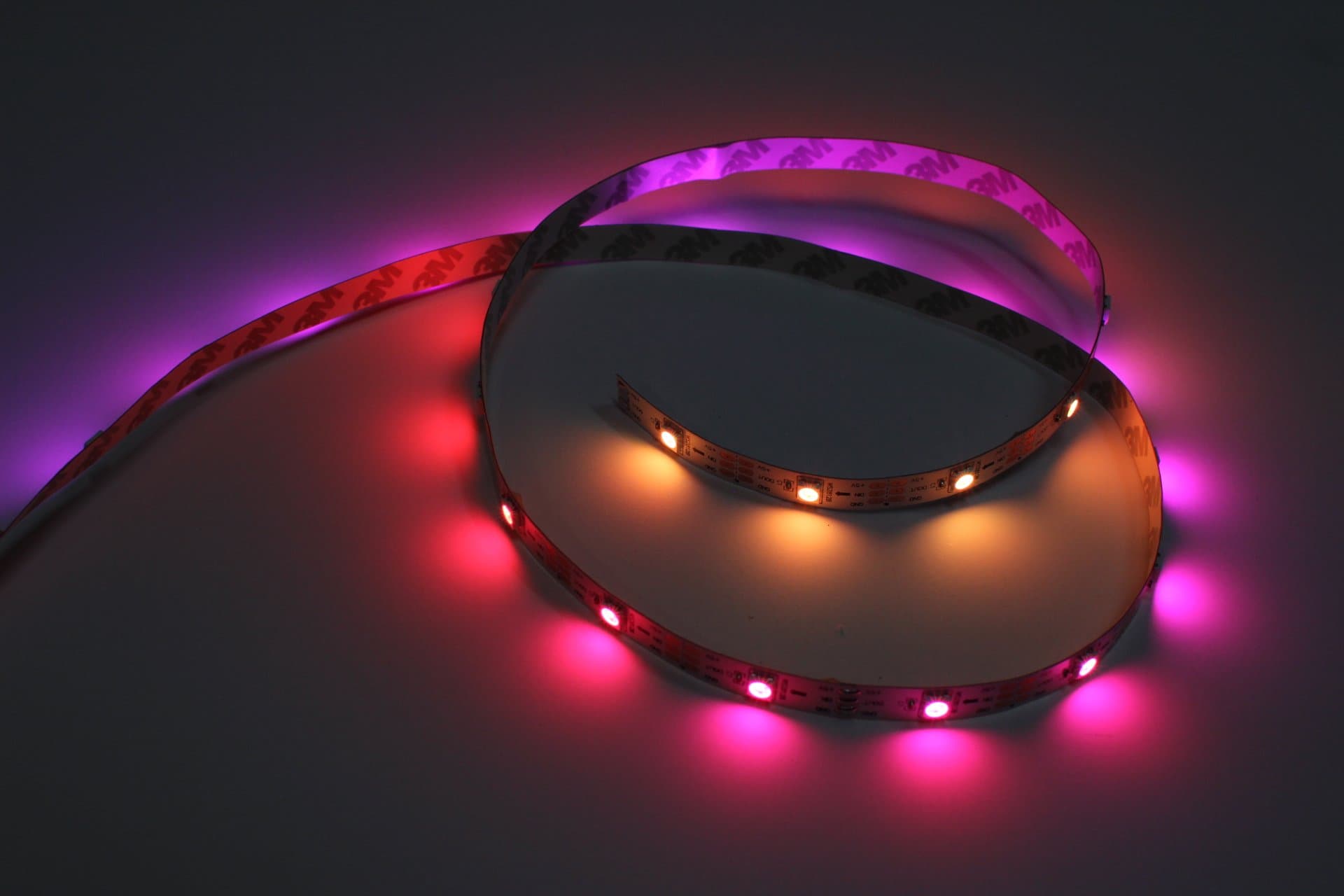 Addressable LED Strip WS2812B, 5 meters, 30 LEDs/meter, White PCB