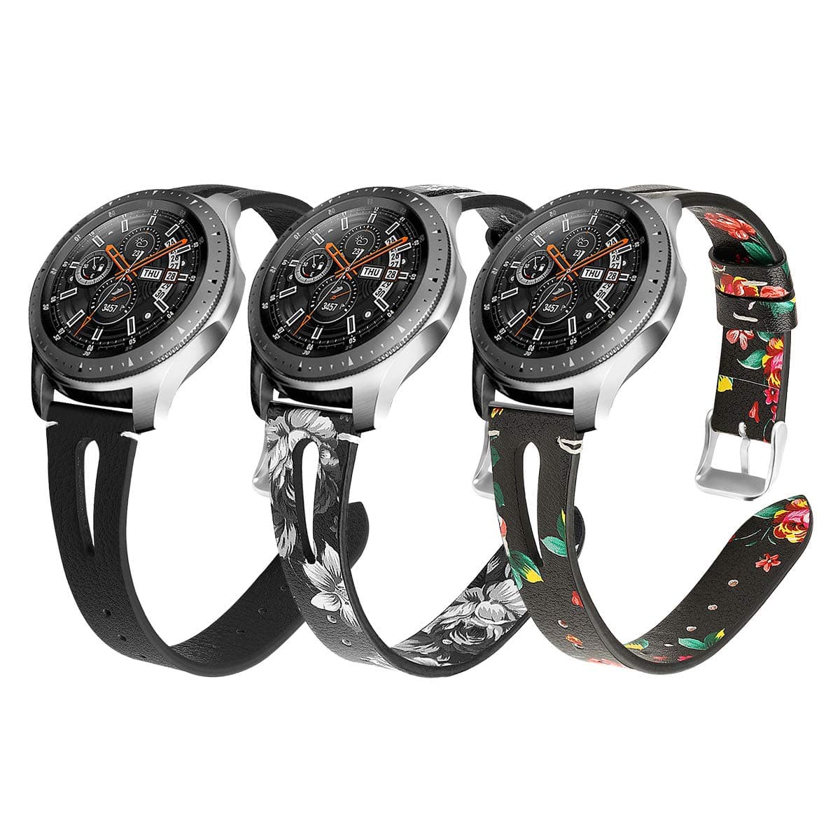 YSSNH Quick Release 20mm Watch Band Genuine Leather, Replacement for Galaxy Watch 42mm/Active(40mm)/Active 2 40mm 44mm/Gear S2 Classic/Samsung Galaxy Watch3 41mm Smart Watch with 20mm Luggs for Women