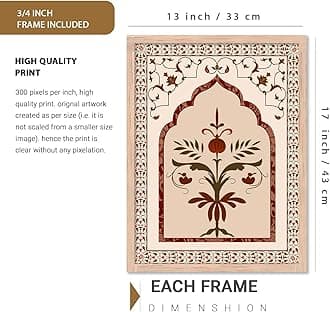 kotart Painting Indian Madhubani Traditional Art Home Decoration Paintings With Frame For Living Room Bed Room Hotel Wall Decor Digital Reprint Engineered Wood Set of 6 (M)