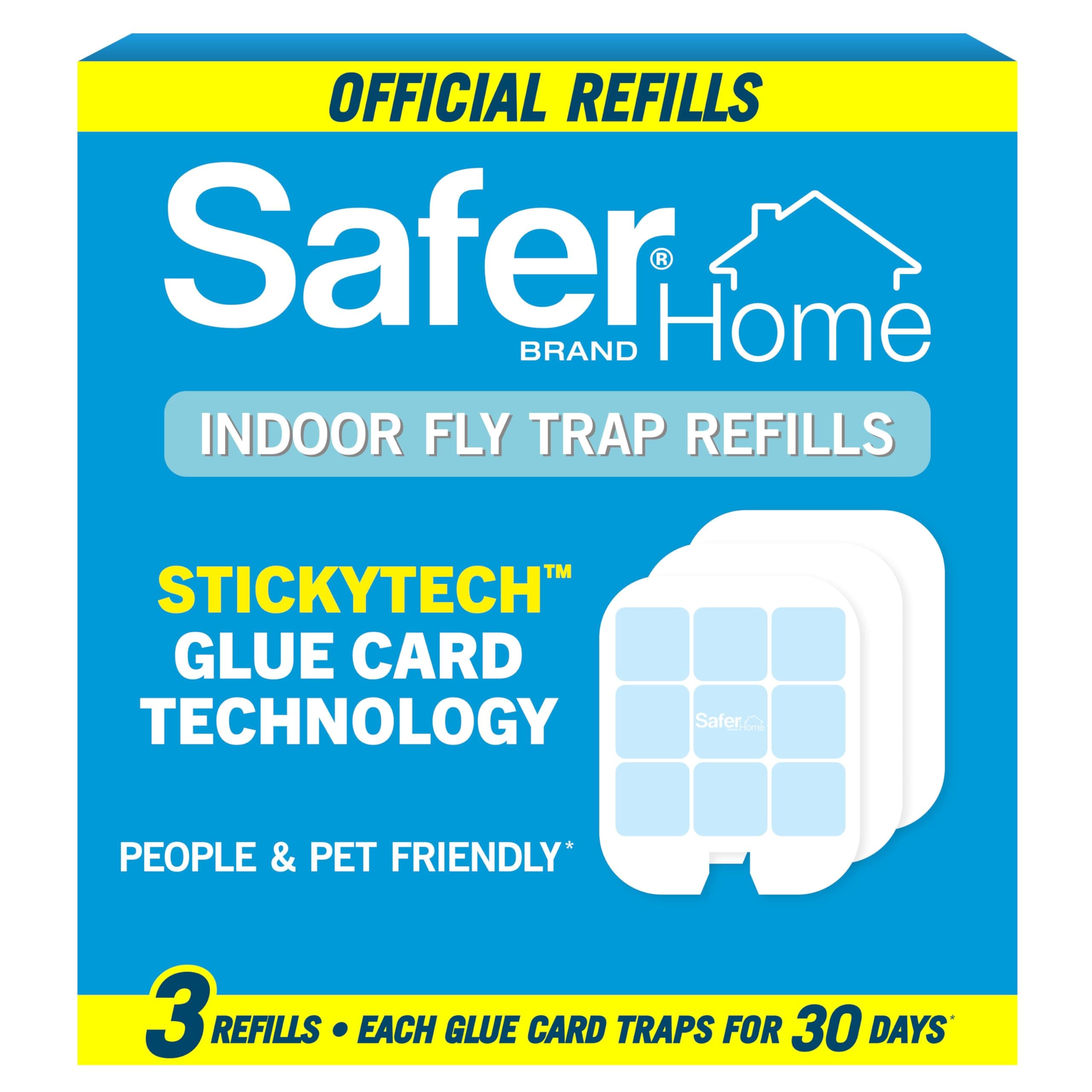 Safer Brand Home SH503 Indoor Plug-In Fly Trap Refill Pack of Glue Cards for SH502 Indoor Fly Trap – 3 Pack