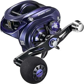 PiscifunAlijoz 400 Baitcaster Fishing Reel, 38Lbs Max Drag Aluminum Alloy Frame Baitcasting Reel, Available in 6.6:1/8.1:1 Gear Ratio, Freshwater and Saltwater Low Profile Casting Reel for Musky