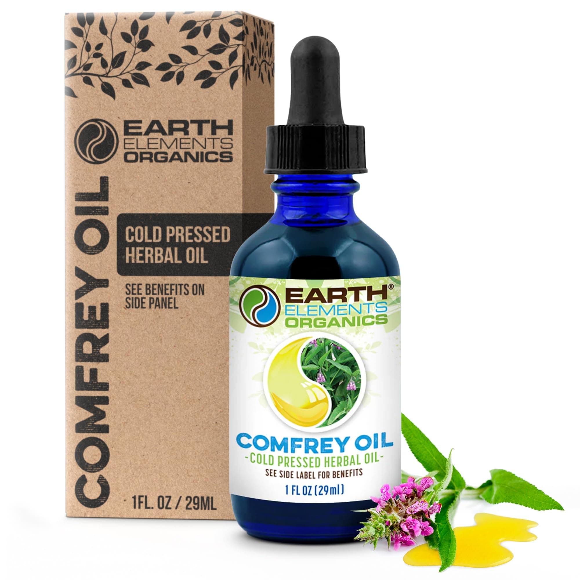 100% Comfrey Medicinal Herbal Oil, Raw, Non-GMO - Wound Healing, Skin-Cell Regeneration, Moisturiser, Scar Reduction, Anti-Inflammatory. Excellent carrier oil. Made in the USA