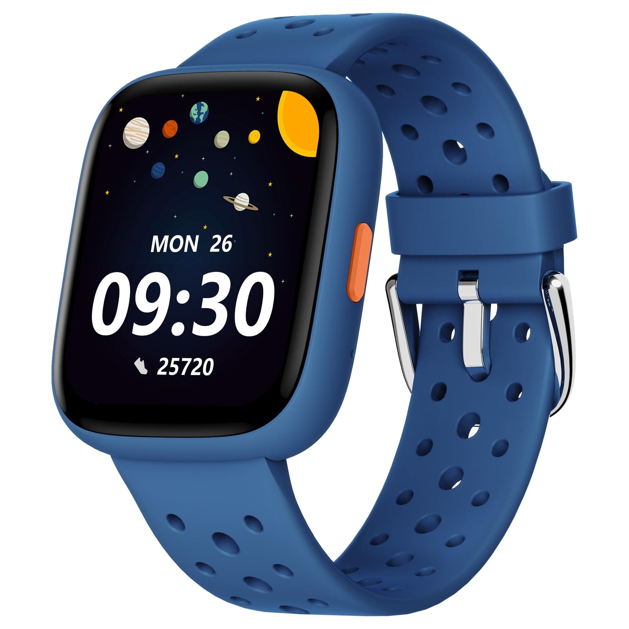Smart Watch for Kids No APP No Phone Needed, 1.8" Fitness Tracker Watch Pedometer, Heart Rate, Sleep Monitor, IP68 Waterproof, Step Counter, Puzzle Games for Girls Boys Teens 5-16, Blue