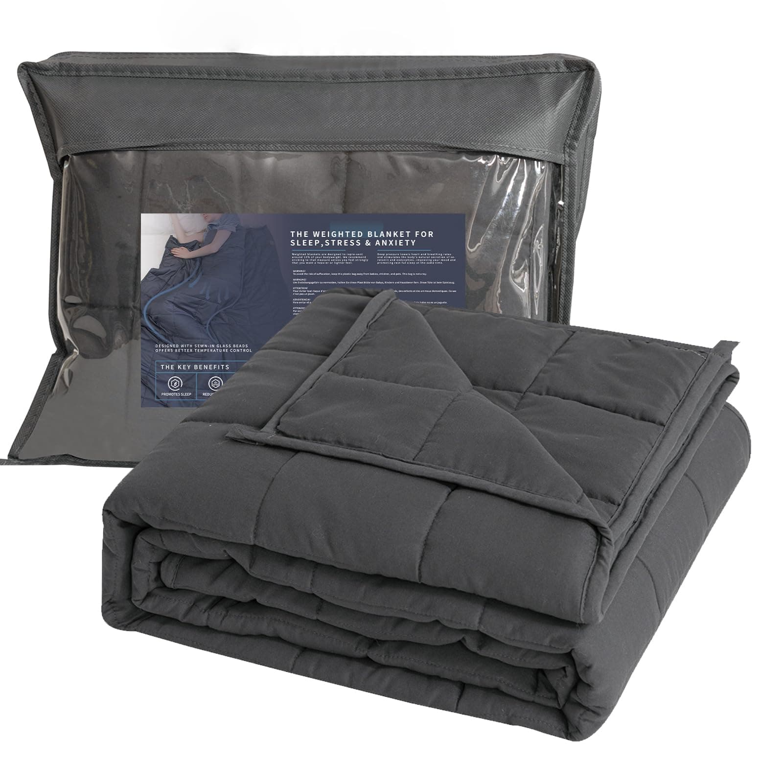 Good Nite Weighted Blanket Therapy Blanket for Adults Grey Double Heavy Weight Blankets for Improve Sleep Relaxes the Body (Grey, 150 x 200 cm, 8 kg)