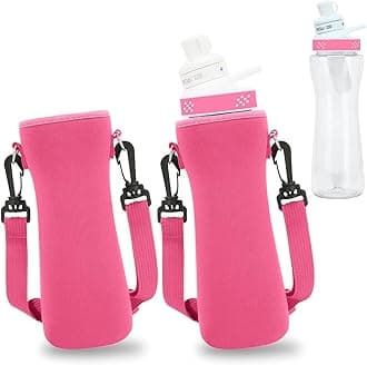 2 Pcs Sleeve Compatible with 22oz Cirkul Water Bottle, Water Bottle Sleeve for Plastic & Stainless Steel Bottle, Neoprene Insulated Water Bottle Cover for Retaining Temperature (Pink)