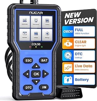 mucar CDL50 OBD2 Code Reader, Check Engine Light 10 OBD2 Functions, Car Fault Diagnostic Tool for Vehicle Performance Test, EVAP Smog OBD2 Diagnostic Tool