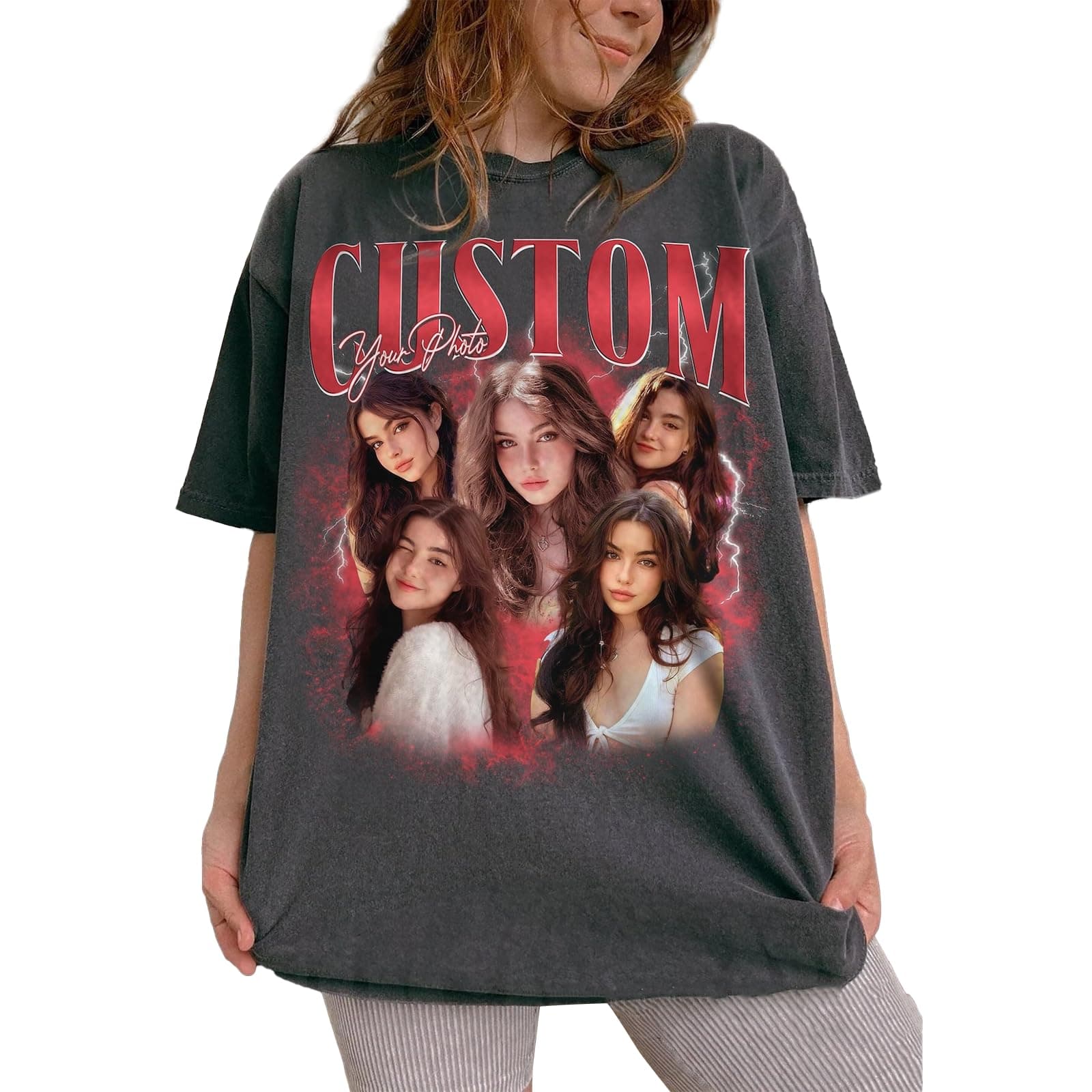90s Vintage Bootleg Shirt, Personalized Rap Tee, Custom Face Photo Shirt, Insert Your Design, Boyfriend/Girlfriend Birthday Gifts