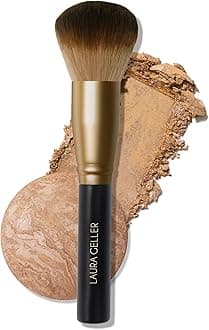 (Full Face Powder Makeup Brush) - Full Face Powder Makeup Brush with Wooden Handle in Midnight Black - Foundation, Setting Powder, Blush, Bronzer, Highlighter and Luminizers -...