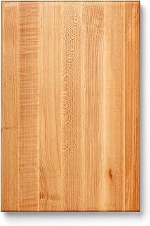 R-Board Series Rectangular Wooden Maple Cutting Board 18”x12” – 1.5” Thick, 10-lb Reversible Butcher Block with Edge-Grain & Finger Grips – Made in the USA