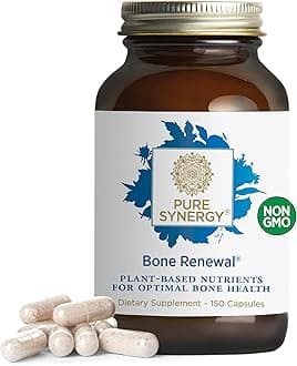 PURE SYNERGY Bone Renewal | Bioavailable Calcium with Cofactors | Natural, Vegan Supplement with Vitamin D3, K2, Magnesium, & Boron | for Lasting Bone Strength (150 Capsules)
