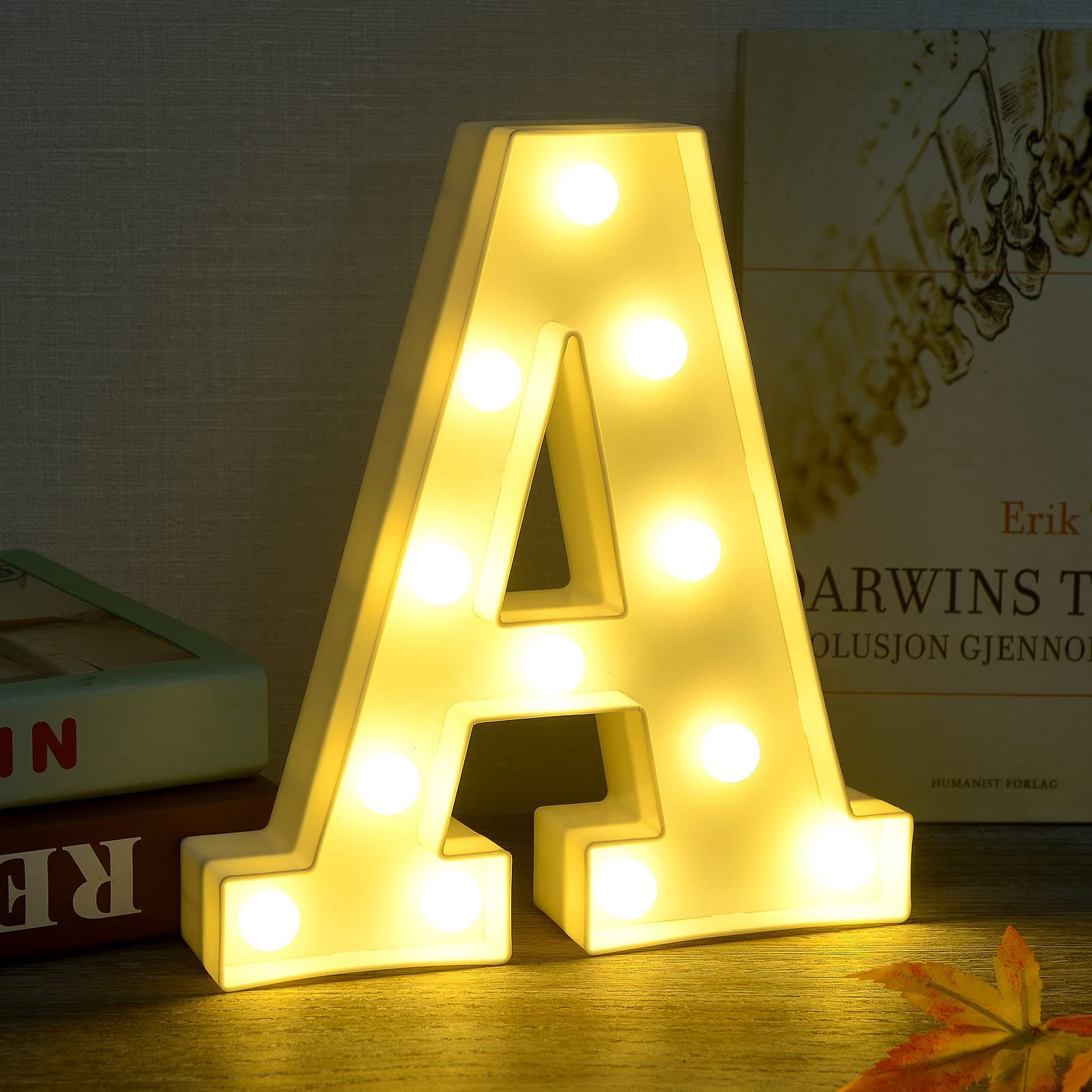 Rdutuok Alphabet Light Up Letters,LED Letter Lights Sign LED Marquee Letter Lights for Night Light Birthday Party Wedding Home Bar Christmas Decoration (A)