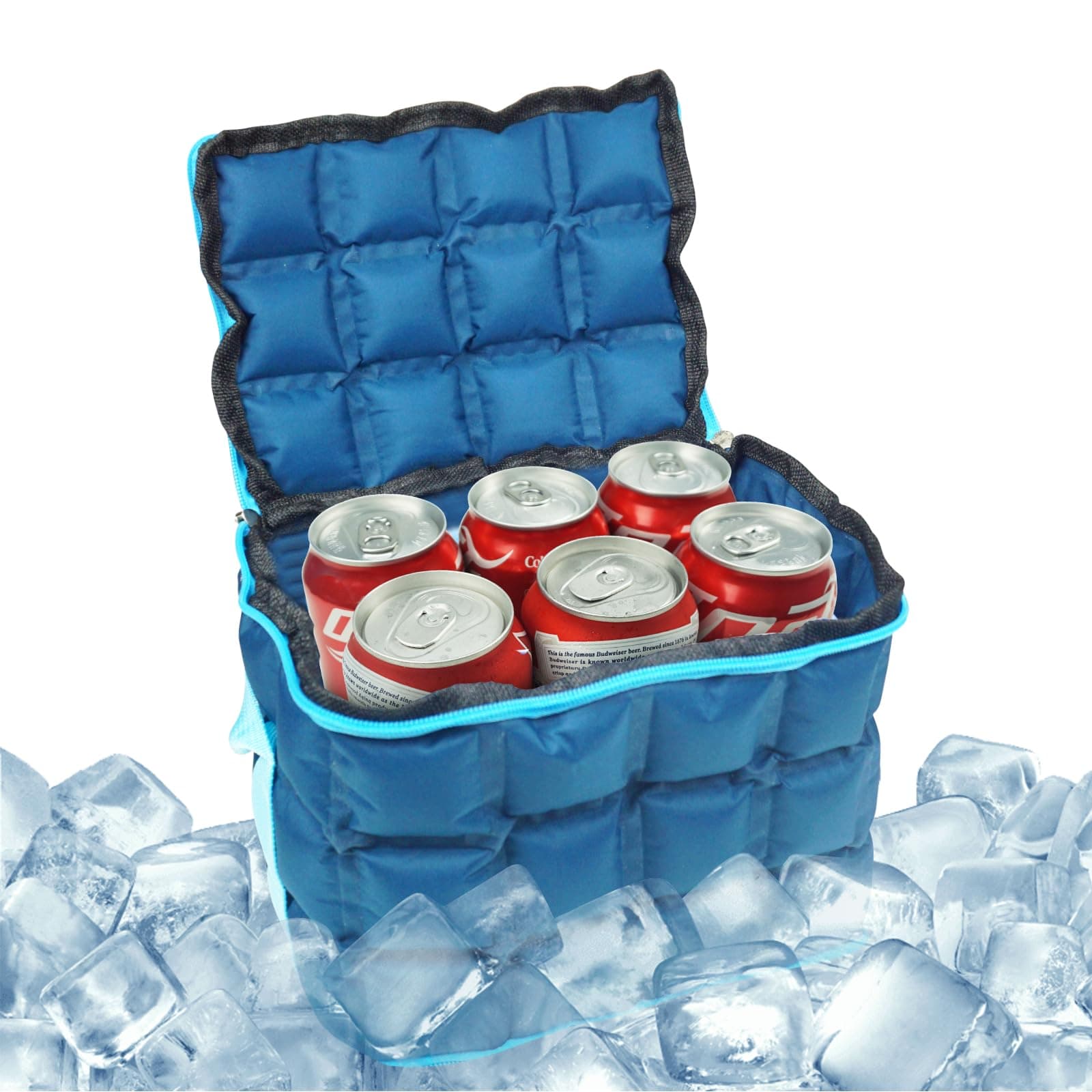 MR.ICE Freezable Cooler Bag, Reusable Insulated Cold Storage for Ice Cream & Beverages, Portable Freezer Bag for Beach, Camping, Picnics, Road Trips