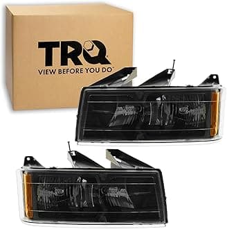 TRQ Driver & Passenger Side Headlight Assembly Set Headlights Driver & Passenger Side Compatible with 04-12 Canyon Colorado 06 i-280 07-08 i-290 i-350 i-370 GM2502234 GM2503234