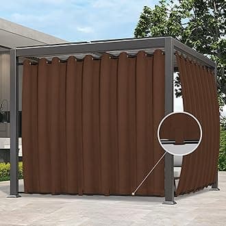 Easy-Going Outdoor Curtains Waterproof Windproof Weatherproof Curtain for Patio, Cabana, Porch, Pergola and Gazebo, Grommet Top and Tab Bottom Drape, 1panel, 150x96 inch, Brown