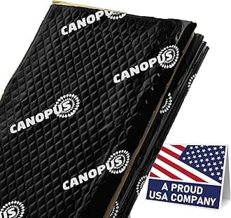 CANOPUS Professional Sound Deadening Mat for Cars, 50 mil 10 sqft, Butyl Sound Deadener Mat, Audio Car Sound Dampening Material for Car Trunk, Door, Floor and Ceiling, Black
