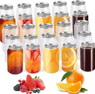 100 Pack, 330ml/11.2oz Plastic Juice Bottles with Aluminum Pop Can Caps, Disposable Leakproof Clear Bottles for Juice, Smoothies, Tea, Coffee, Compatible with Automatic Cup Sealer (not included)