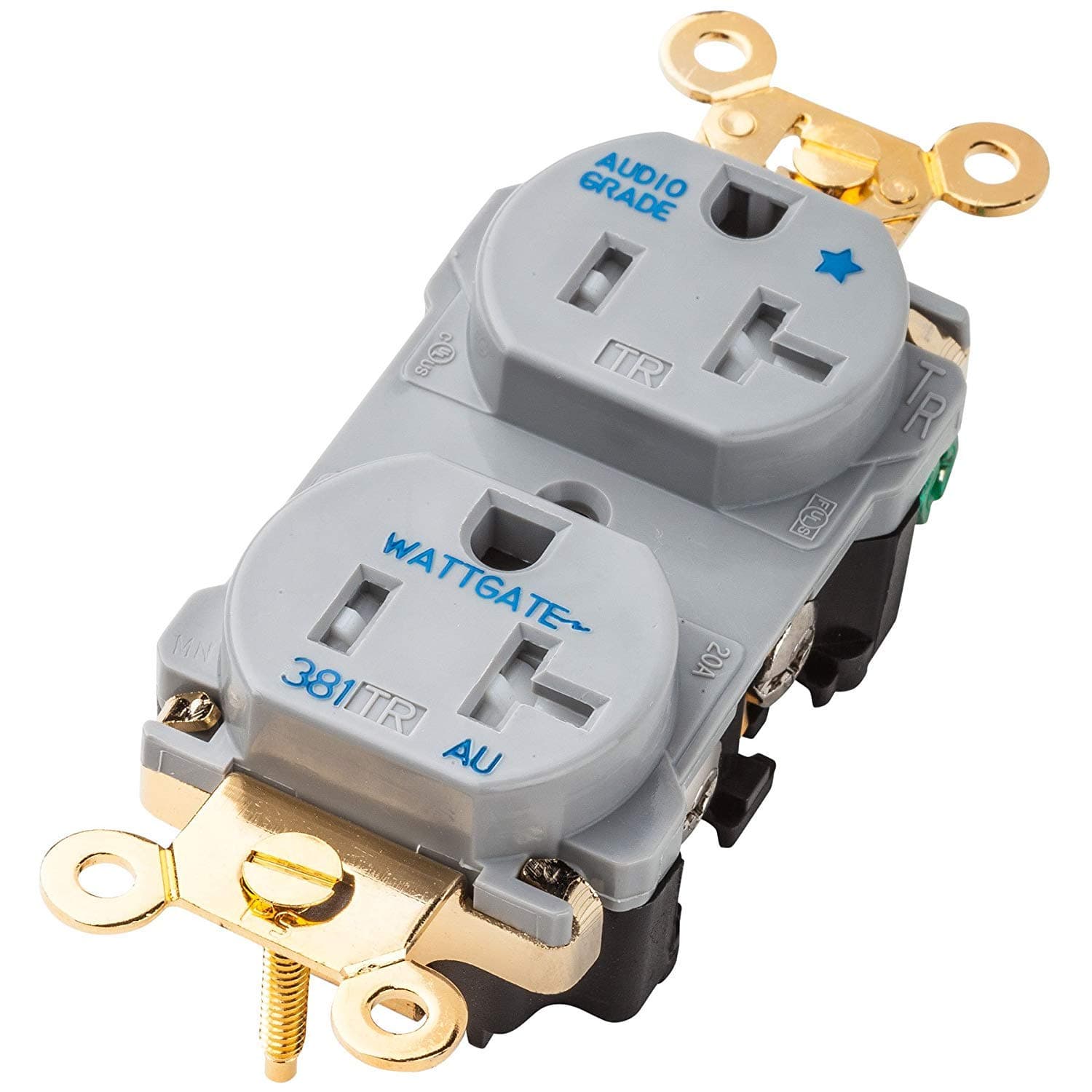 Wattgate 381 TR AU Grey Gold Plated Audio Grade AC Receptacle Outlet